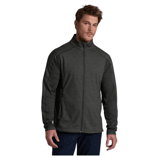 KUHL MEN'S REACTIV GRID FULL ZIP GRAPHENE FLEECE - CARBON - FRONT VIEW