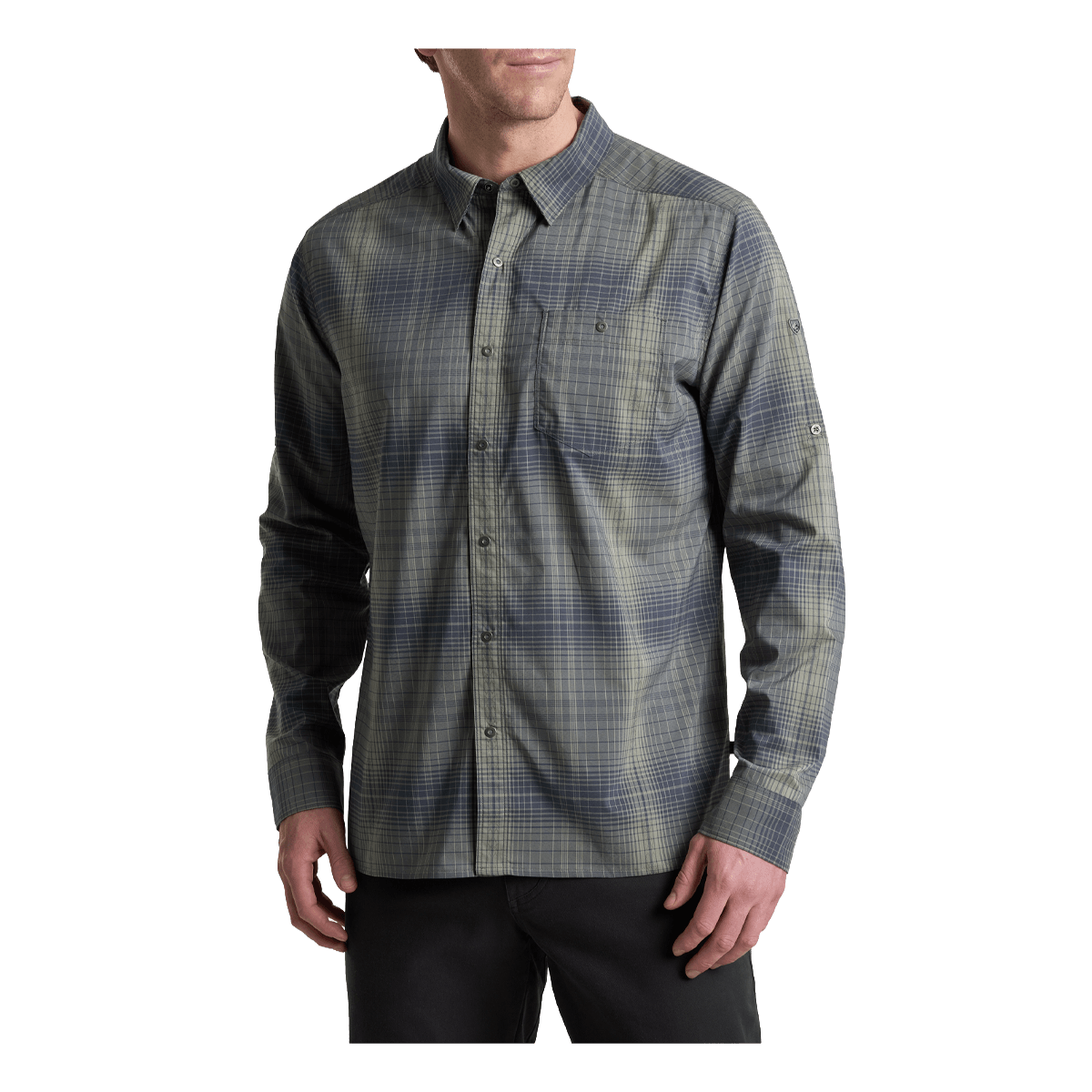 KUHL RESPONSE LITE LONG SLEEVE SHIRT - HURRICANE GREEN -FRONT VIEW