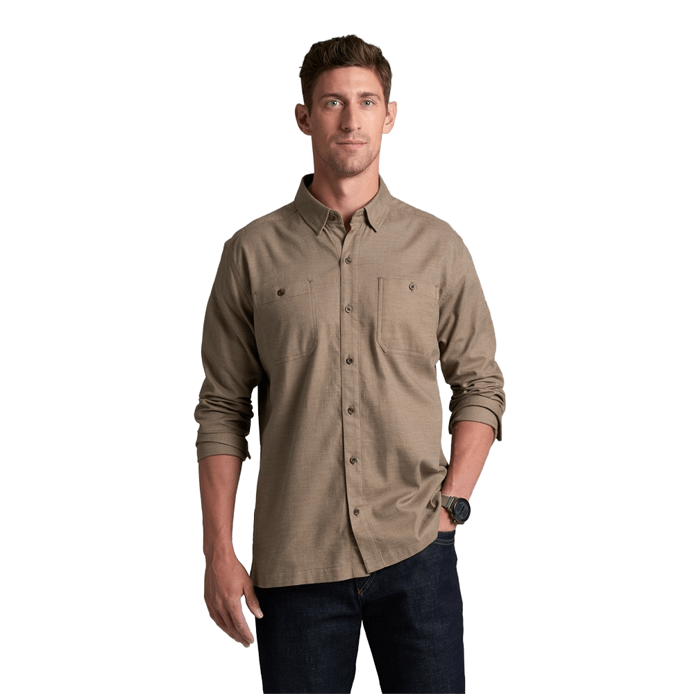 KUHL REVOLVR FLANNEL LONG SLEEVE- DEREST TAUPE