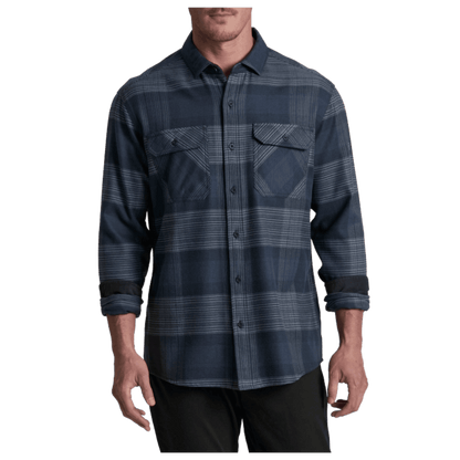 KUHL MEN'S RYDR FLANNEL LONG SLEEVE - BLUE LAGOON - FRONT VIEW WW