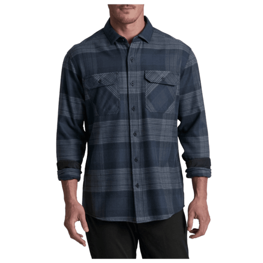 KUHL MEN'S RYDR FLANNEL LONG SLEEVE - BLUE LAGOON - FRONT VIEW WW