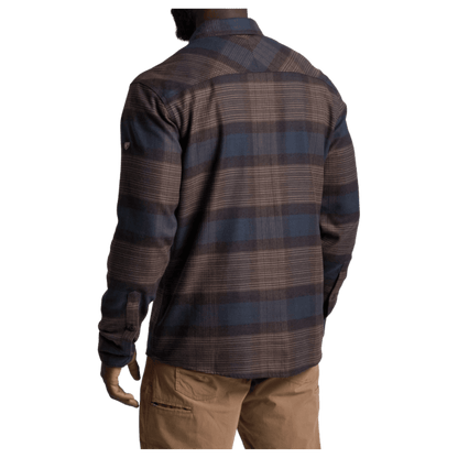 KUHL MEN'S RYDR FLANNEL LONG SLEEVE - DARK ROAST - BACK VIEW WW