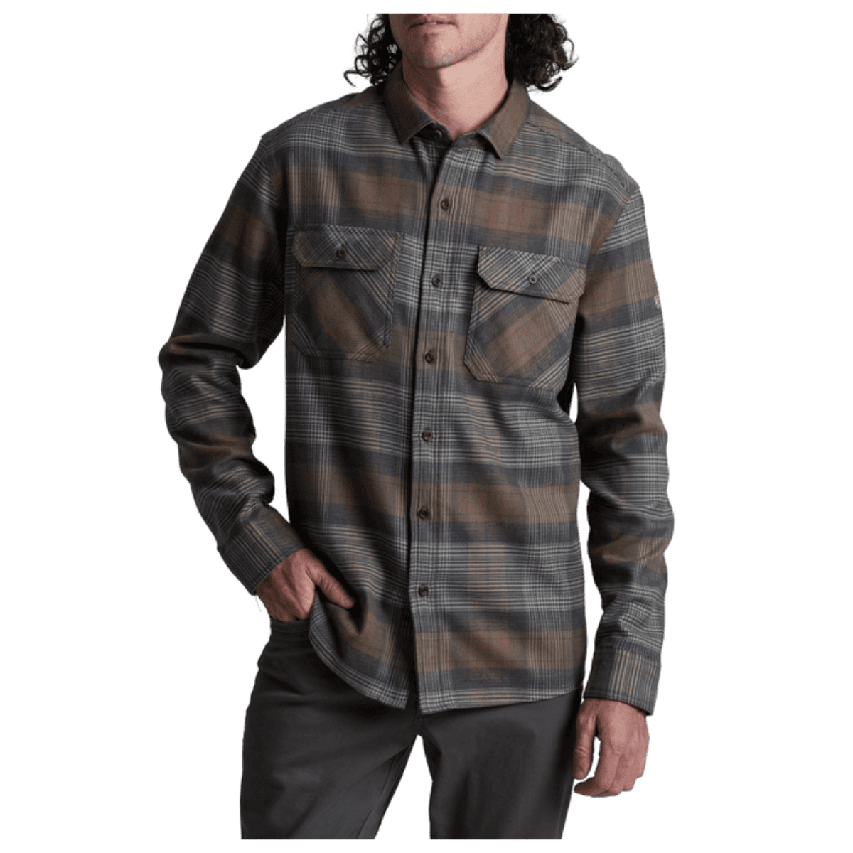 KUHL MEN'S RYDR FLANNEL LONG SLEEVE - MIDNIGHT TIMBER - FRONT VIEW