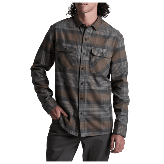 KUHL MEN'S RYDR FLANNEL LONG SLEEVE - MIDNIGHT TIMBER - FRONT VIEW