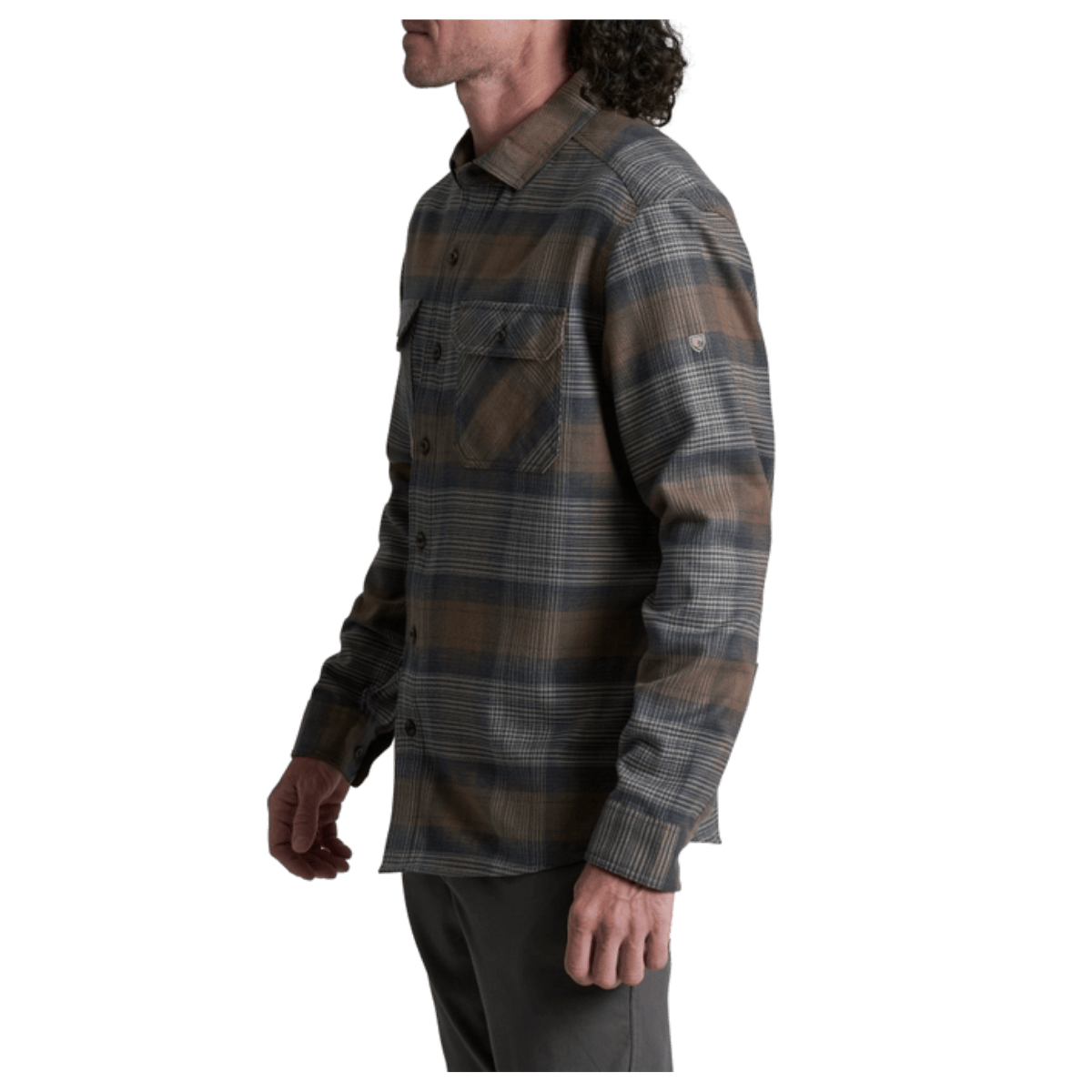 KUHL MEN'S RYDR FLANNEL LONG SLEEVE - MIDNIGHT TIMBER - SIDE VIEW WW