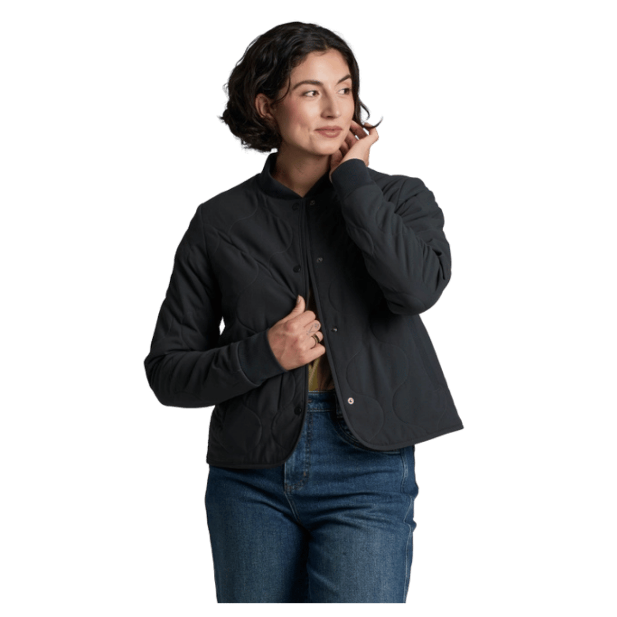 KUHL WOMEN'S SCOUT QUILTED JACKET - BLACK - FRONT VIEW