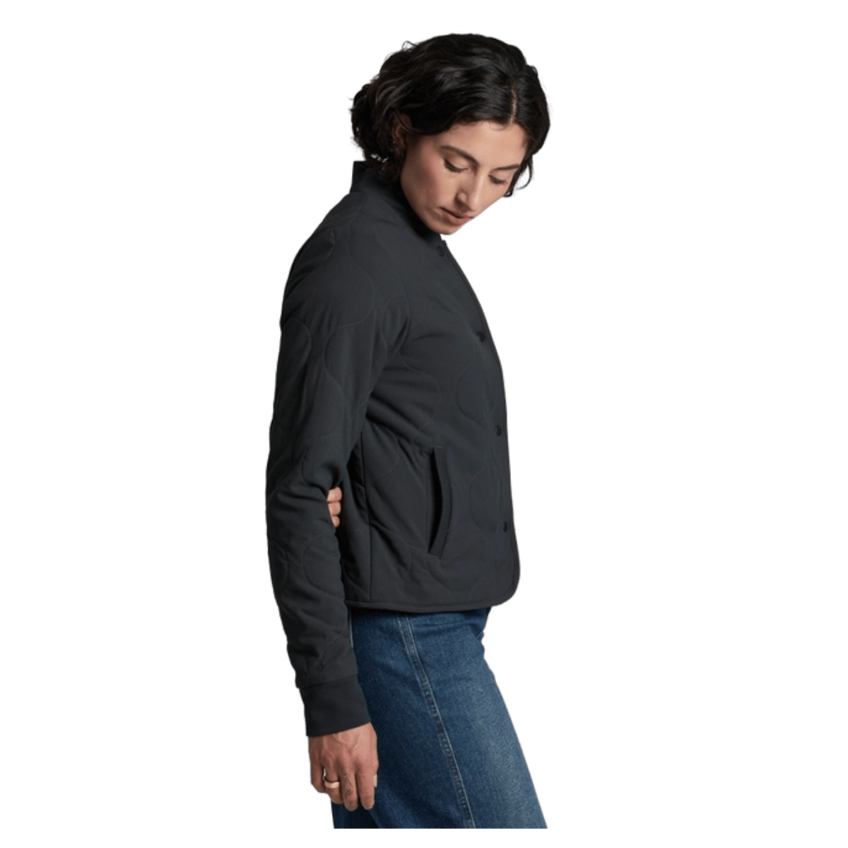 KUHL WOMEN'S SCOUT QUILTED JACKET - BLACK - SIDE VIEW