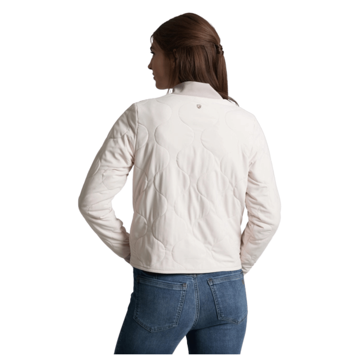 KUHL WOMEN'S SCOUT QUILTED JACKET - SEA SALT - BACK VIEW