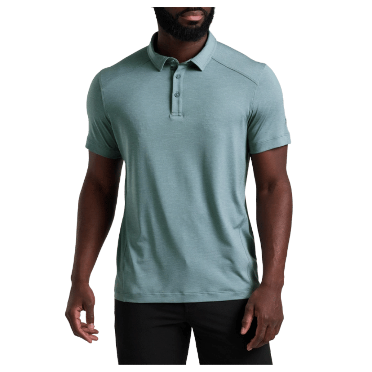 KUHL MEN'S SHADOW POLO SHIRT W/ UPF 50+ - DESERT SKY - FRONT VIEW