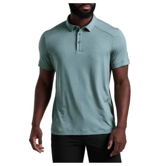 KUHL MEN'S SHADOW POLO SHIRT W/ UPF 50+ - DESERT SKY - FRONT VIEW