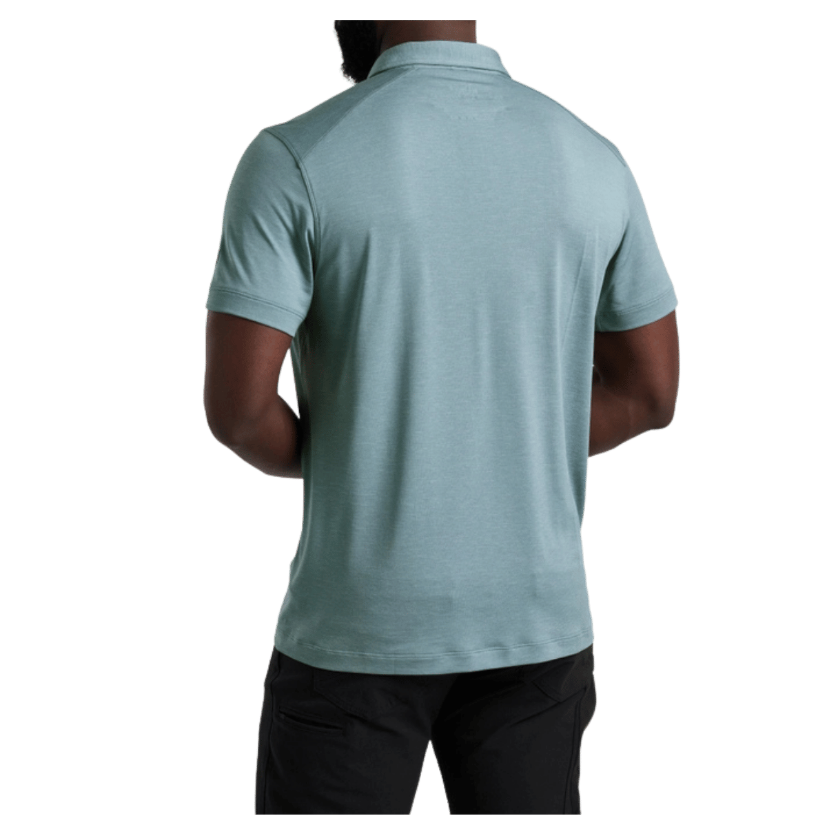 KUHL MEN'S SHADOW POLO SHIRT W/ UPF 50+ - DESERT SKY - BACK VIEW