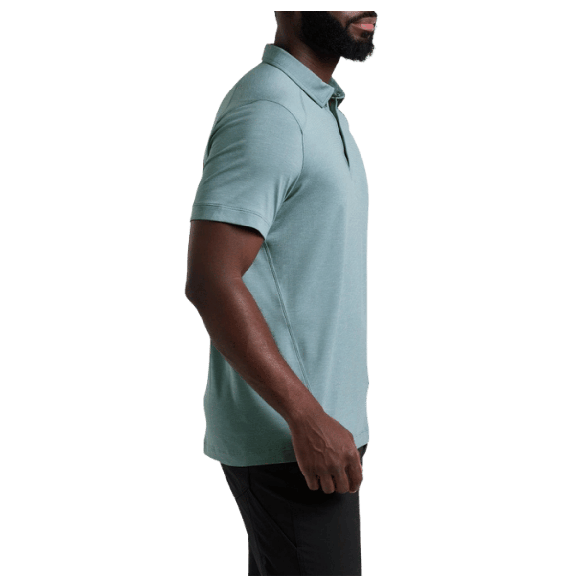 KUHL MEN'S SHADOW POLO SHIRT W/ UPF 50+ - DESERT SKY - SIDE VIEW