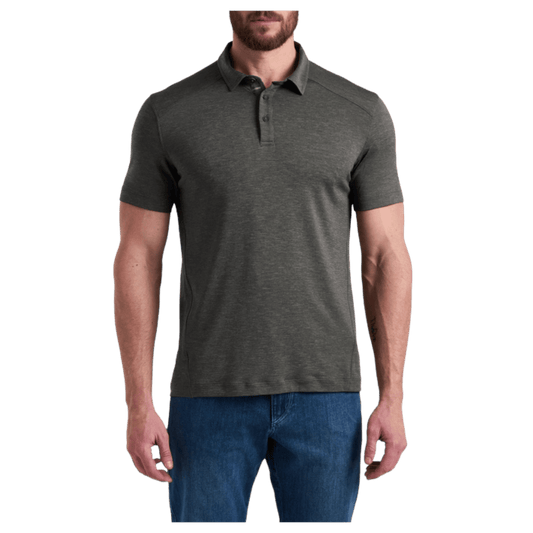 KUHL MEN'S SHADOW POLO SHIRT W/ UPF 50+ - STORM - FRONT VIEW