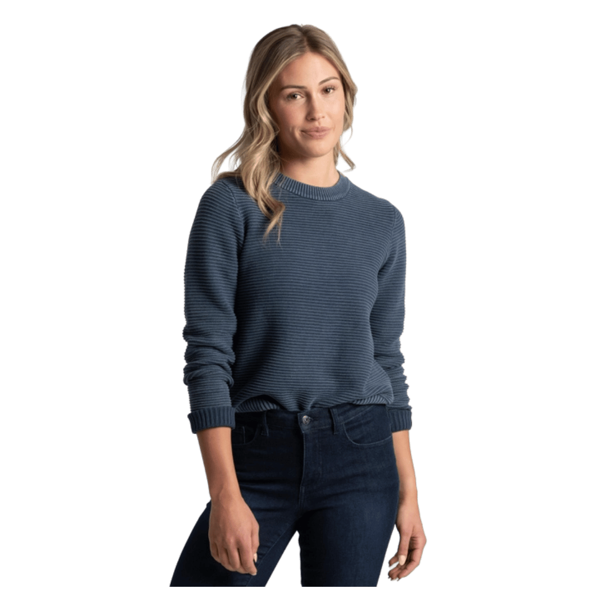 KUHL SOFIE SWEATER OTTOMAN KNIT - METAL BLUE - FRONT VIEW