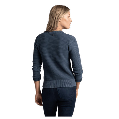 KUHL SOFIE SWEATER OTTOMAN KNIT - METAL BLUE - BACK VIEW