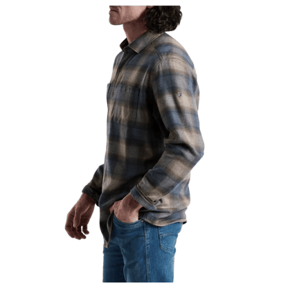 KUHL MEN'S LAW FLANNEL COTTON TENCEL LONG SLEEVE - MIDNIGHT TIMBER - SIDE VIEW WW