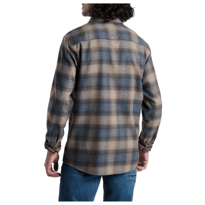 KUHL MEN'S LAW FLANNEL COTTON TENCEL LONG SLEEVE - MIDNIGHT TIMBER - BACK VIEW WW
