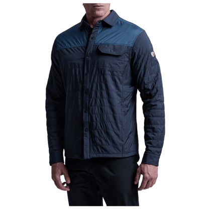 KUHL MEN'S THE ONE JAC SHIRT AERO KNIT - DARK STORM/MUTINY BLUE - FRONT VIEW
