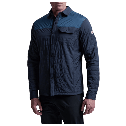 KUHL MEN'S THE ONE JAC SHIRT AERO KNIT - DARK STORM/MUTINY BLUE - FRONT VIEW