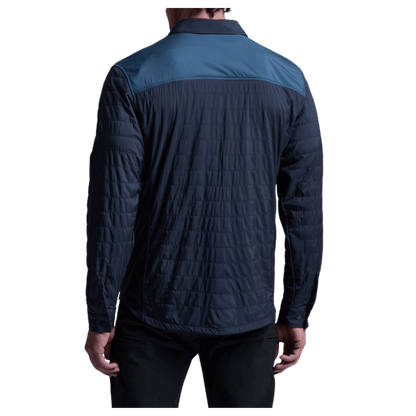 KUHL MEN'S THE ONE JAC SHIRT AERO KNIT - DARK STORM/MUTINY BLUE - BACK VIEW