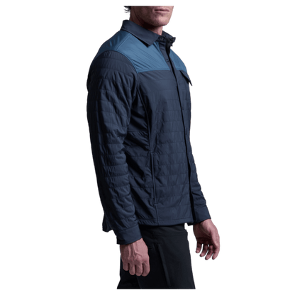 KUHL MEN'S THE ONE JAC SHIRT AERO KNIT - DARK STORM/MUTINY BLUE - SIDE VIEW