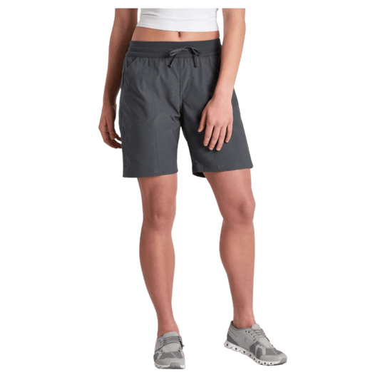 KUHL WOMEN'S TREKR PULL ON SHORT 8" W/ UPF 50+ - CHARCOAL - FRONT VIEW