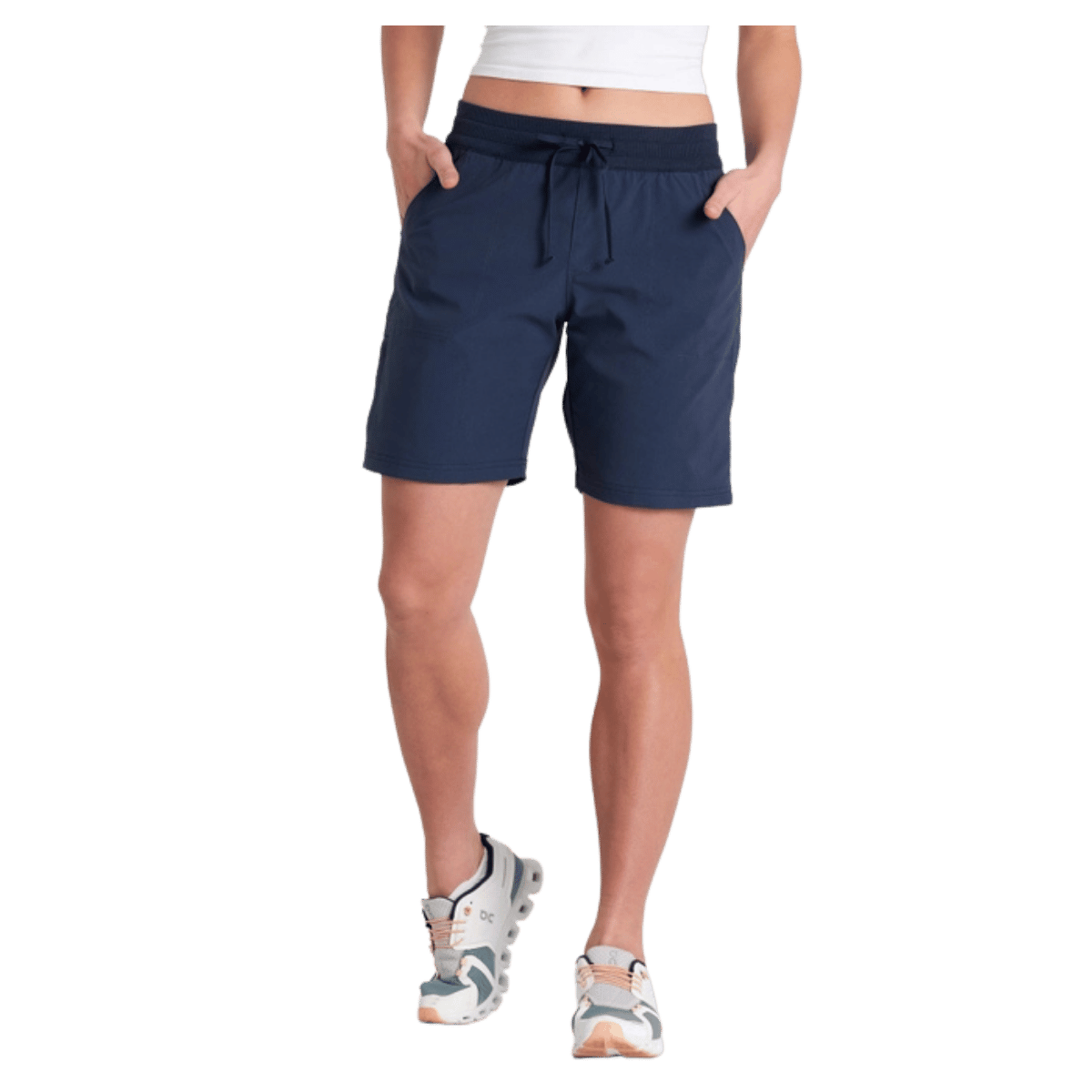 KUHL WOMEN'S TREKR PULL ON SHORT 8" W/ UPF 50+ - INDIGO - FRONT VIEW