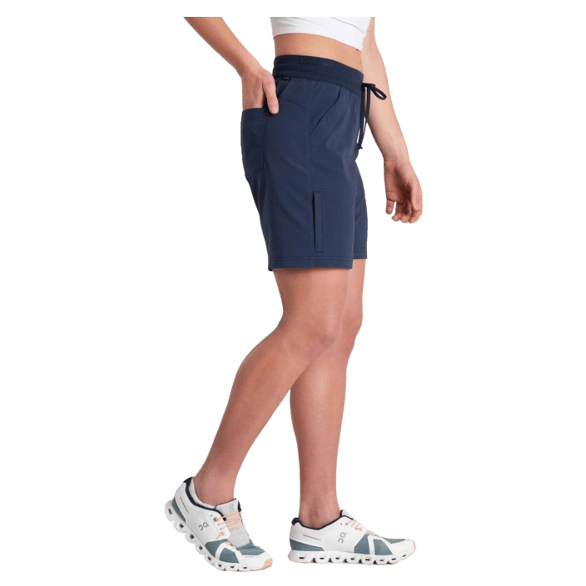 KUHL WOMEN'S TREKR PULL ON SHORT 8" W/ UPF 50+ - INDIGO - SIDE VIEW