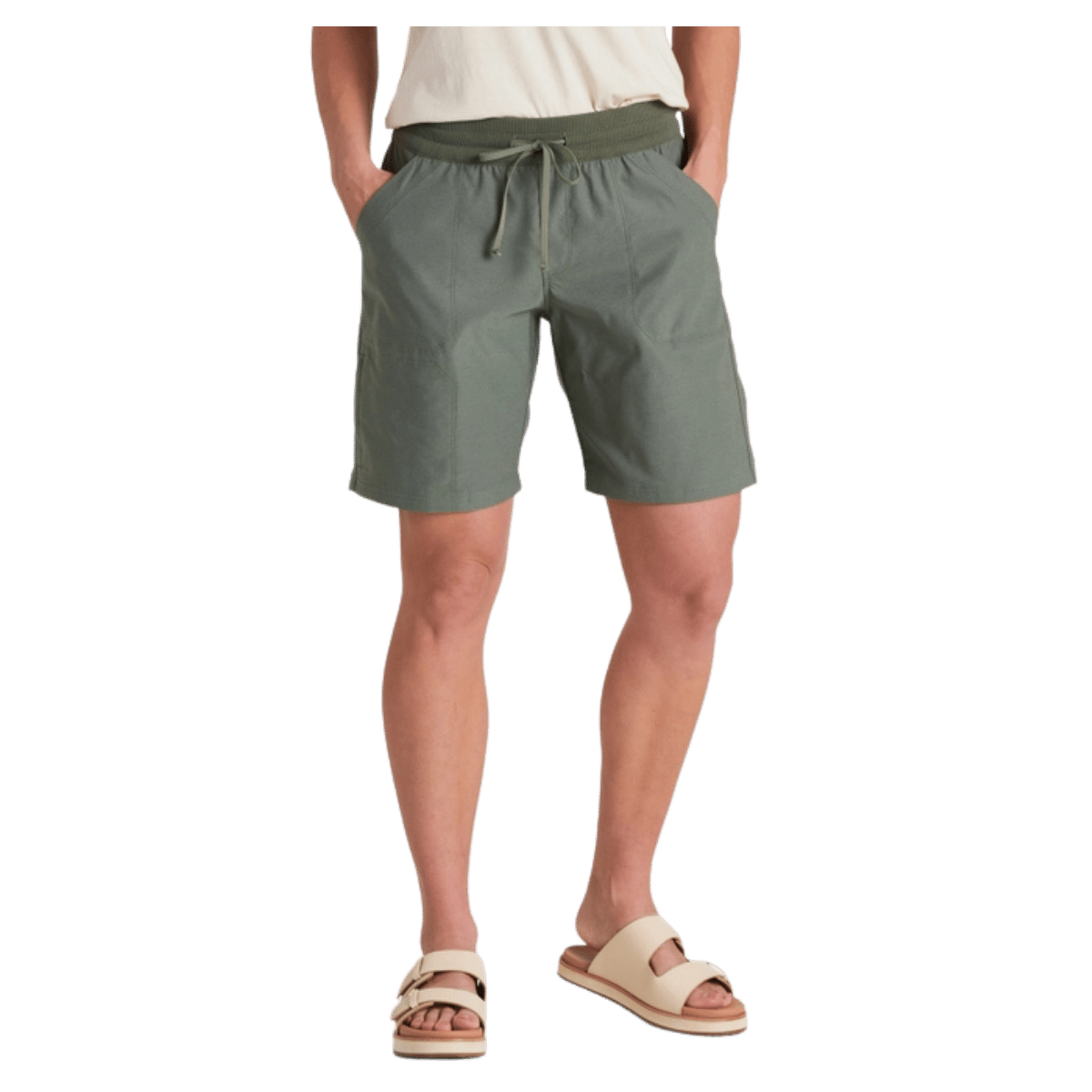 KUHL WOMEN'S TREKR PULL ON SHORT 8" W/ UPF 50+ - OLIVE - FRONT VIEW