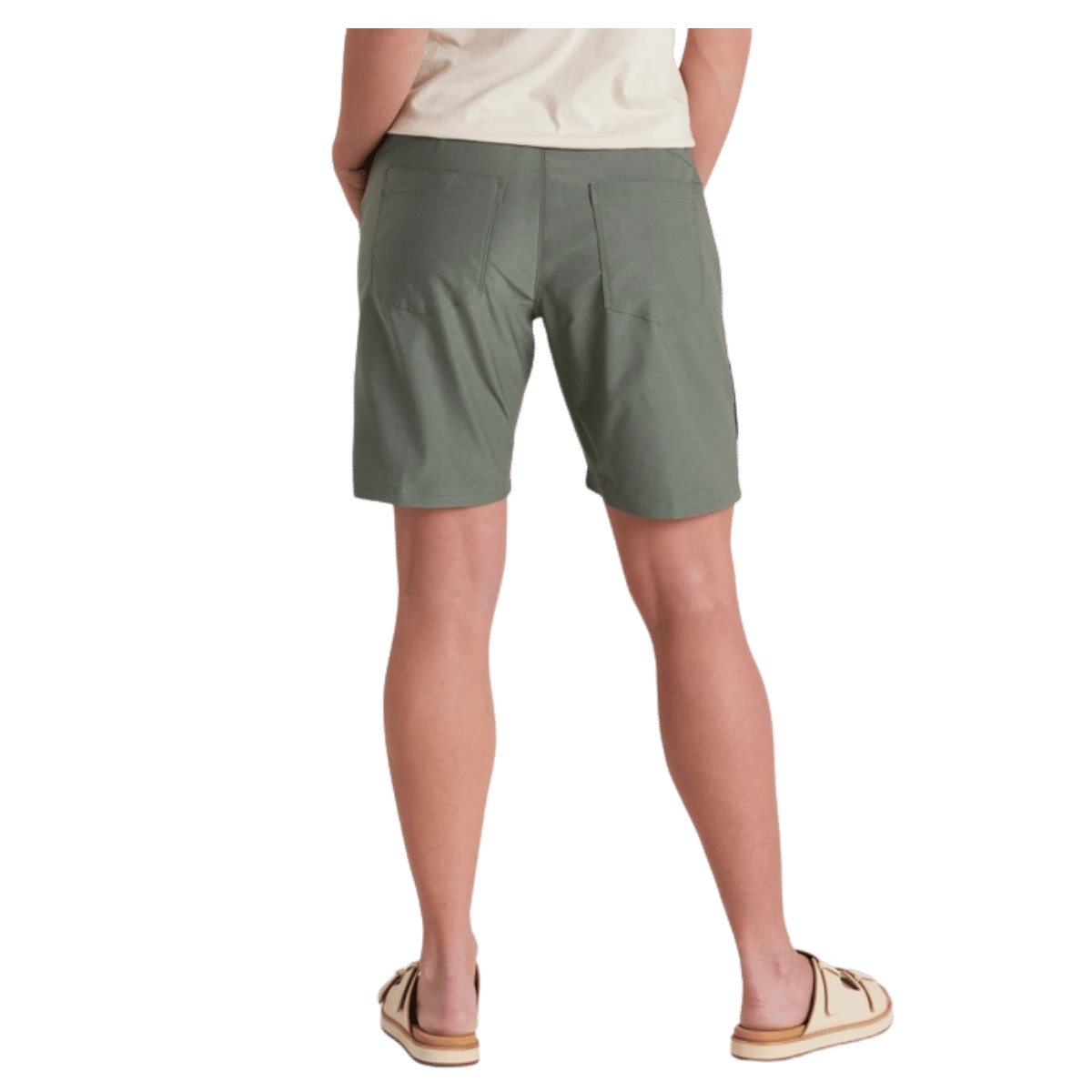 KUHL WOMEN'S TREKR PULL ON SHORT 8" W/ UPF 50+ - OLIVE - BACK VIEW