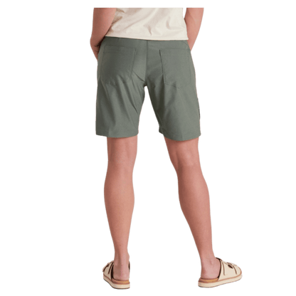 KUHL WOMEN'S TREKR PULL ON SHORT 8" W/ UPF 50+ - OLIVE - BACK VIEW