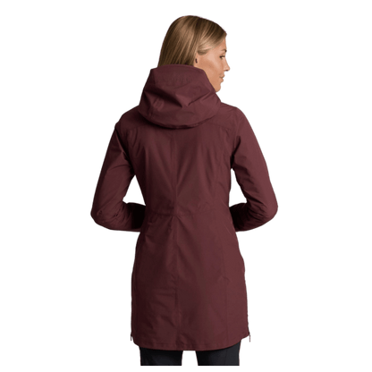 KUHL WOMEN'S STRETCH VOYAGR INSULATED COAT - RAISIN - BACK VIEW