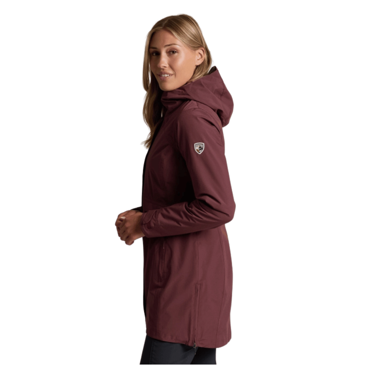 KUHL WOMEN'S STRETCH VOYAGR INSULATED COAT - RAISIN - SIDE VIEW