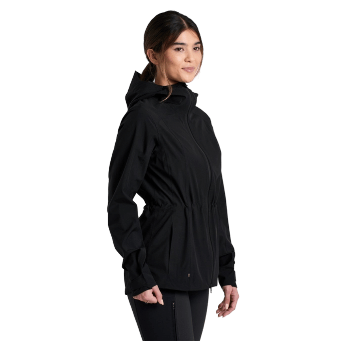 KUHL WOMEN'S STRETCH VOYAGR WATERPROOF JACKET - BLACKOUT - SIDE VIEW