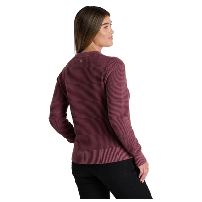 KUHL WOMEN'S SOFIE ORGANIC COTTON SWEATER - WINTER BERRY - BACK VIEW WW
