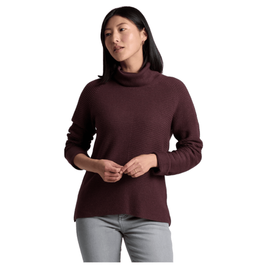 KUHL WOMEN'S SOLACE SWEATER HEATHERED KNIT - RAISIN - FRONT VIEW WW