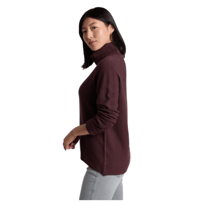 KUHL WOMEN'S SOLACE SWEATER HEATHERED KNIT - RAISIN - SIDE VIEW WW