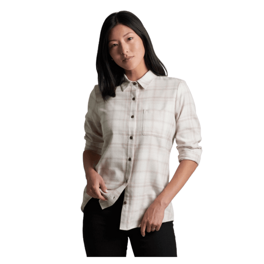 KUHL WOMEN'S WHISPER FLANNEL - VANILLA - FRONT VIEW