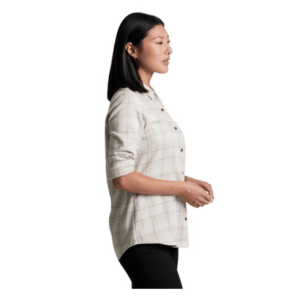 KUHL WOMEN'S WHISPER FLANNEL - VANILLA - SIDE VIEW