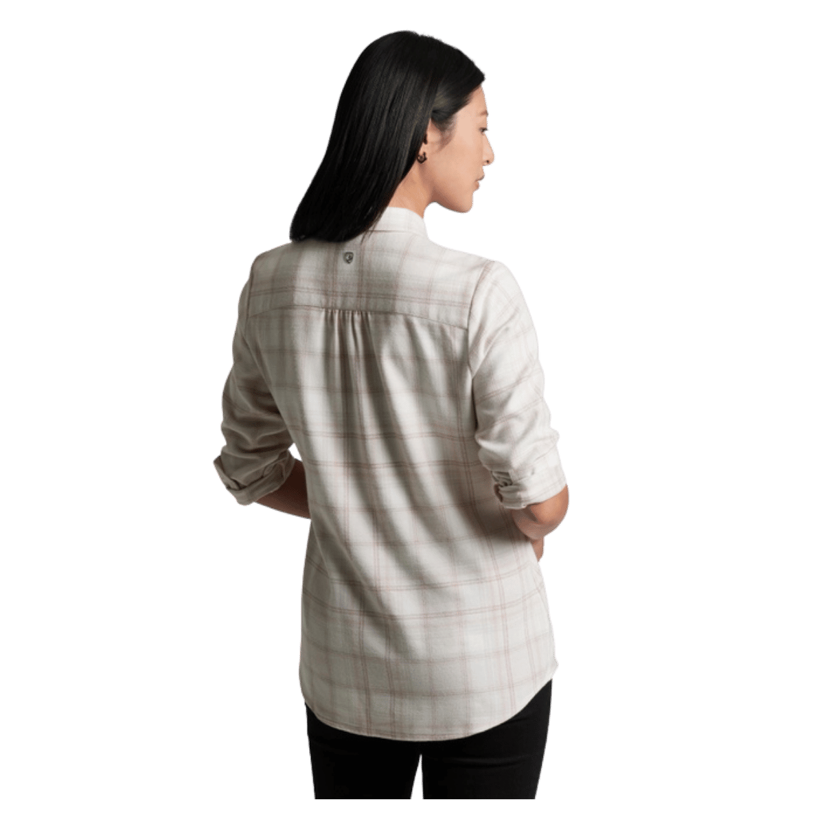 KUHL WOMEN'S WHISPER FLANNEL - VANILLA - BACK VIEW