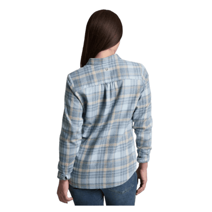 KUHL WOMEN'S WHISPER FLANNEL - WINTER SKY - BACK VIEW