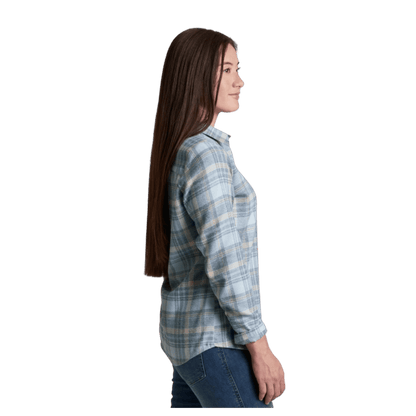 KUHL WOMEN'S WHISPER FLANNEL - WINTER SKY - SIDE VIEW