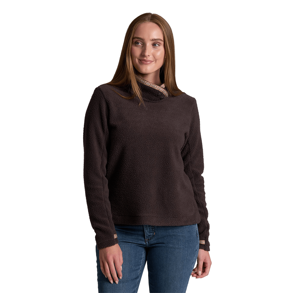 KUHL WOMEN'S HYGGE SNAP PULLOVER- FRENCH ROAST
