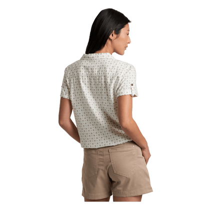 KUHL WOMEN'S LILIANA SHORT SLEEVE SHIRT - WHITE PRINT - BACK VIEW