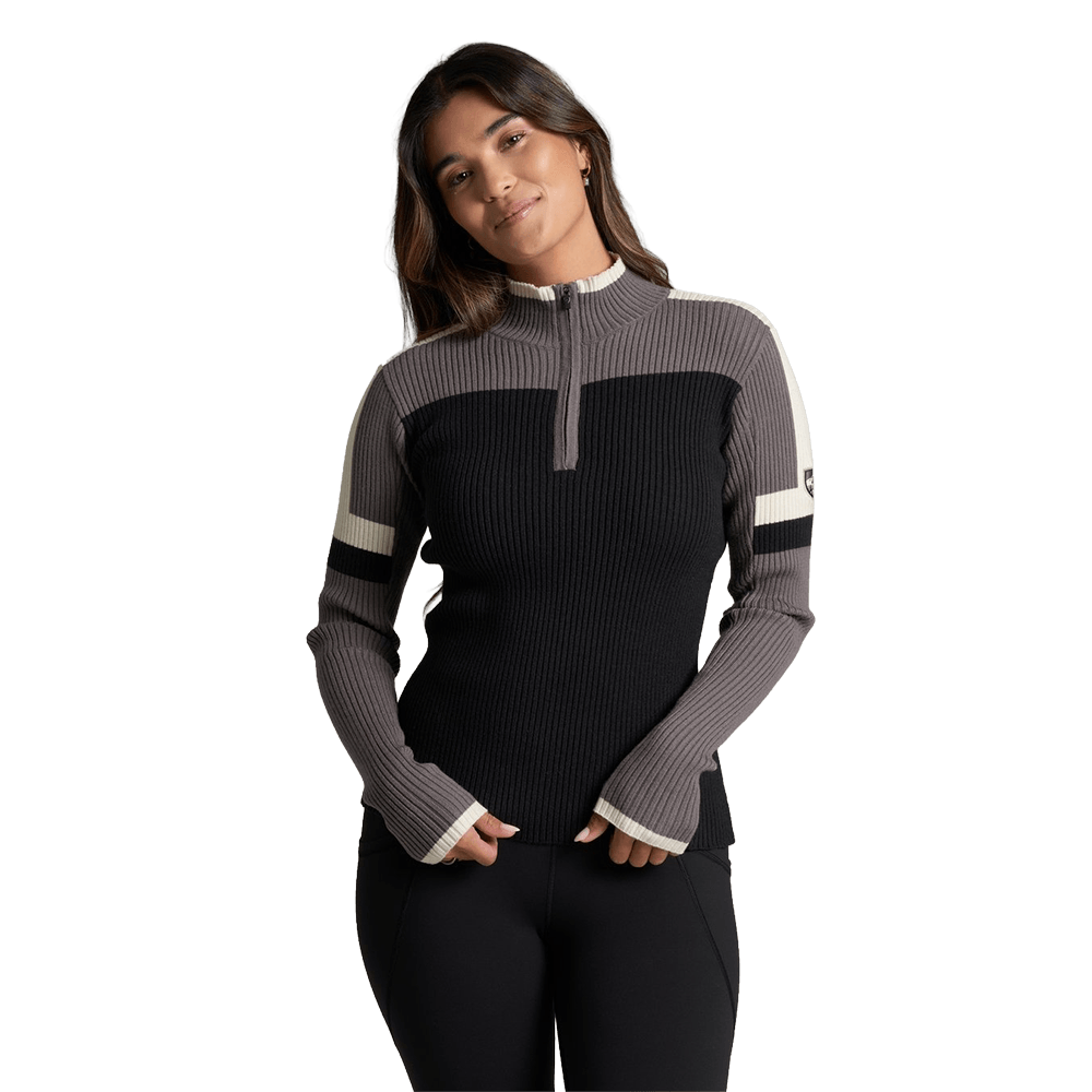 KUHL WOMEN'S RIBBED KUHL TEAM 1/4 ZIP- RAVEN