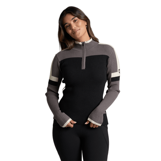 KUHL WOMEN'S RIBBED KUHL TEAM 1/4 ZIP- RAVEN