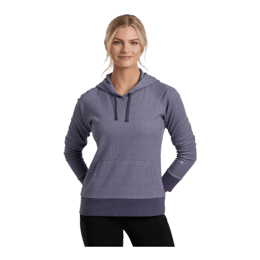 KUHL WOMEN'S STRIA PULLOVER HOODY - MYSTIC - FRONT VIEW