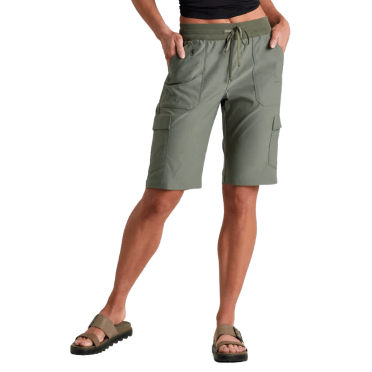 KUHL WOMEN'S TREKR PULL ON CARGO SHRT 11" - OLIVE WW FRONT