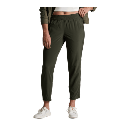 KUHL WOMEN'S VANTAGE CROP PANT - BLACK OLIVE - FRONT VIEW