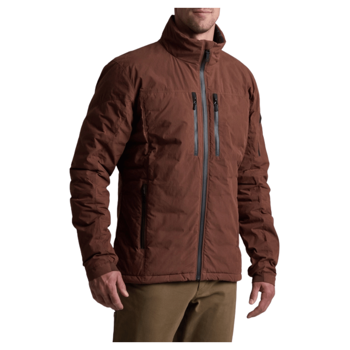 KUHL WYLDEFIRE WAX-COATED JACKET - RUSTIC BRICK - FRONT VIEW